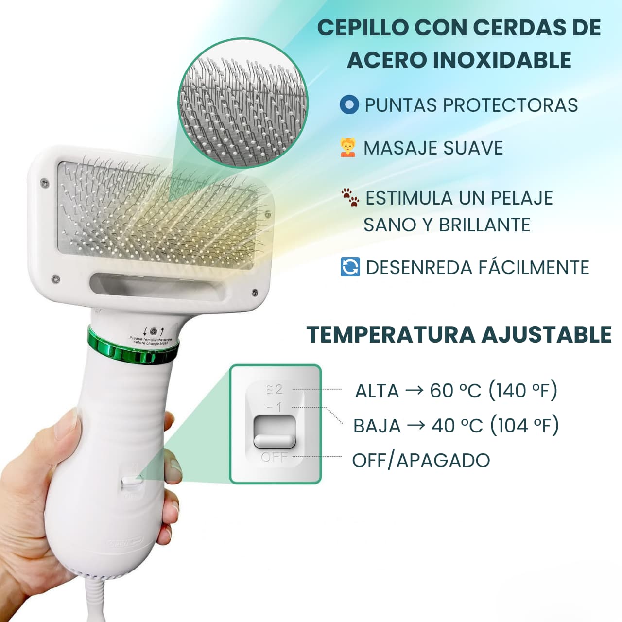 PetDry - Cepillo y secador 2 en 1